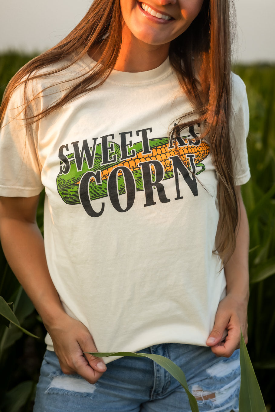 Sweet As Corn Graphic Tee in Ivory | Sizes S - 2XL - Rosebud&#39;s Tees