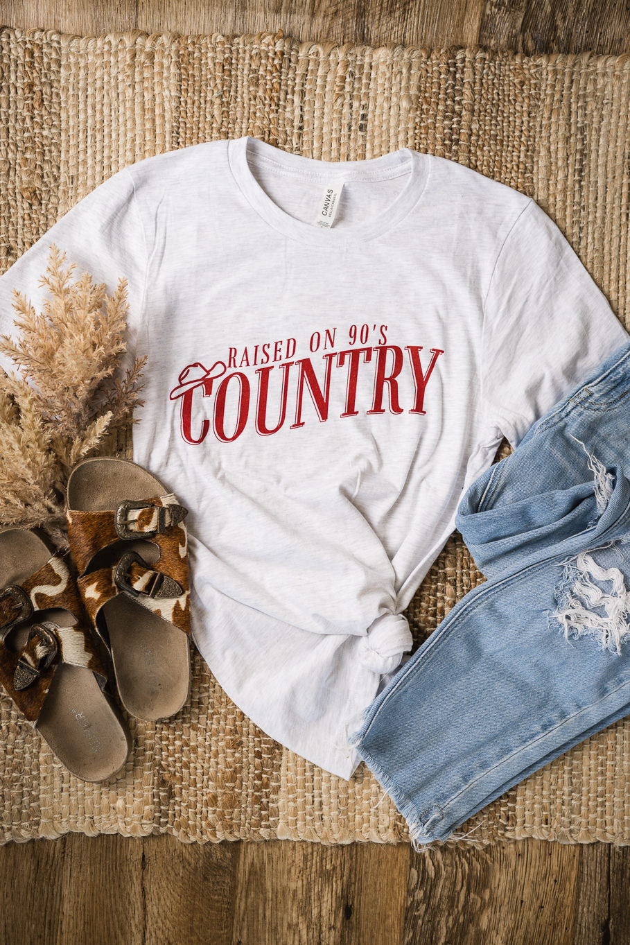 Raised on 90's Country Graphic Tee in Ash | Sizes S - 3XL - Rosebud's Tees