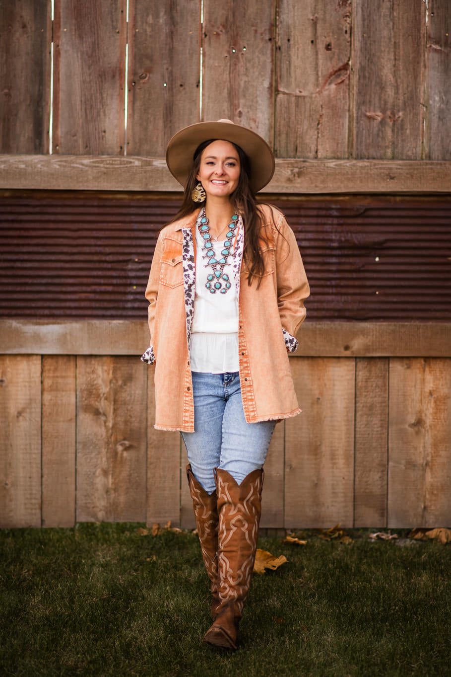 The Rural Dreamer&#39;s Shacket in Terracotta - Rosebud&#39;s Tees