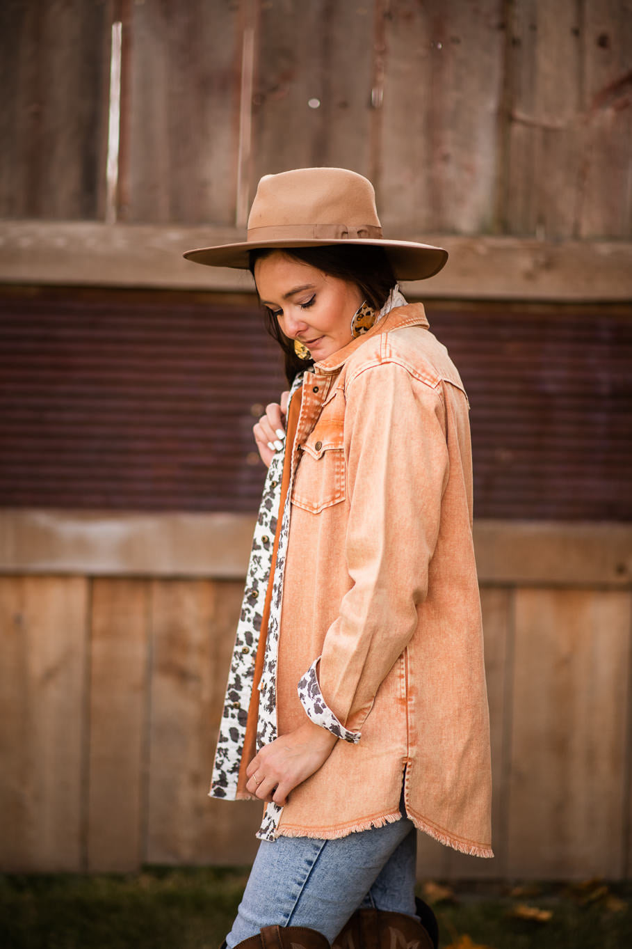 The Rural Dreamer&#39;s Shacket in Terracotta - Rosebud&#39;s Tees