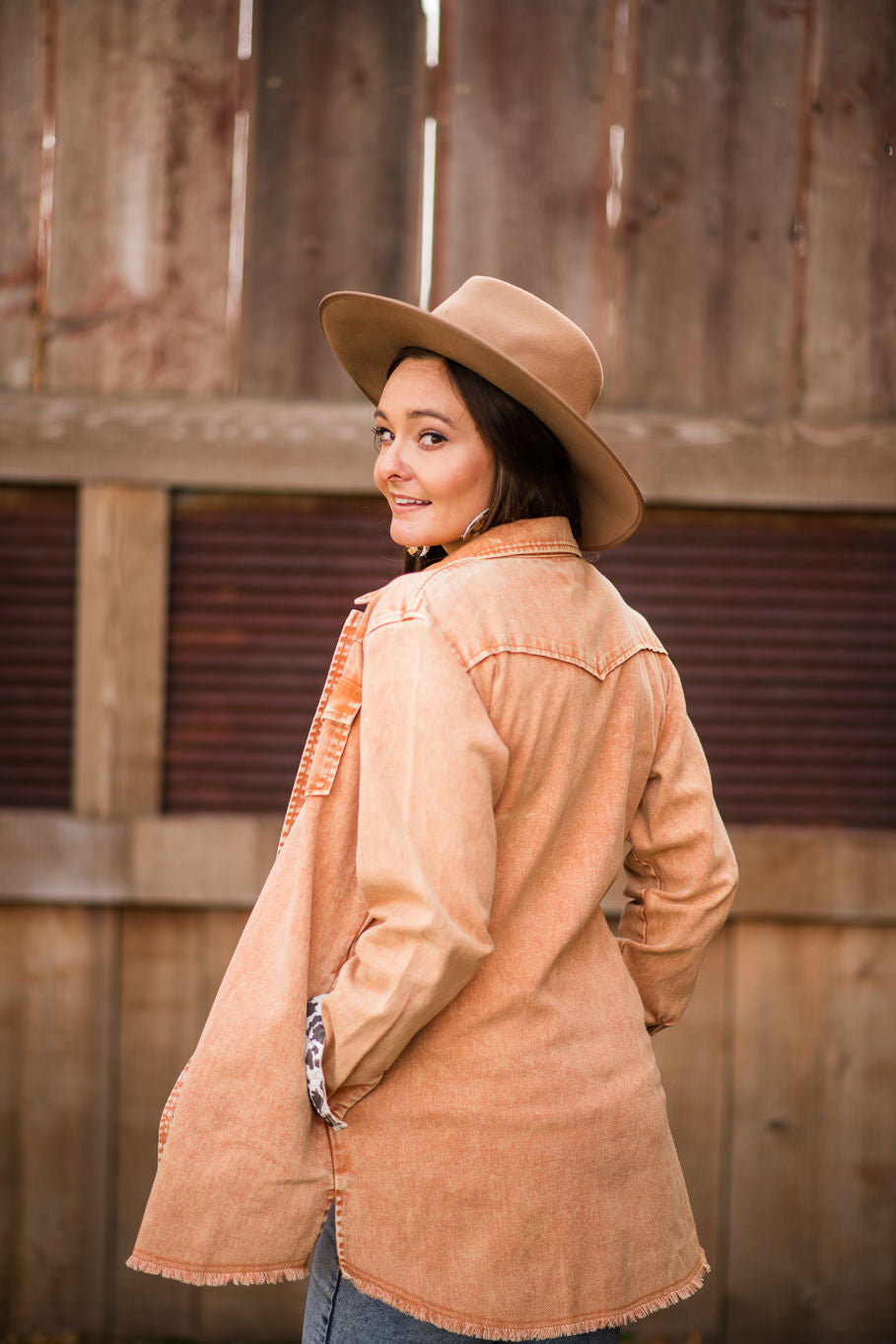 The Rural Dreamer&#39;s Shacket in Terracotta - Rosebud&#39;s Tees