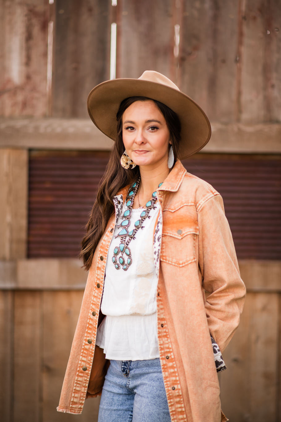 The Rural Dreamer&#39;s Shacket in Terracotta - Rosebud&#39;s Tees