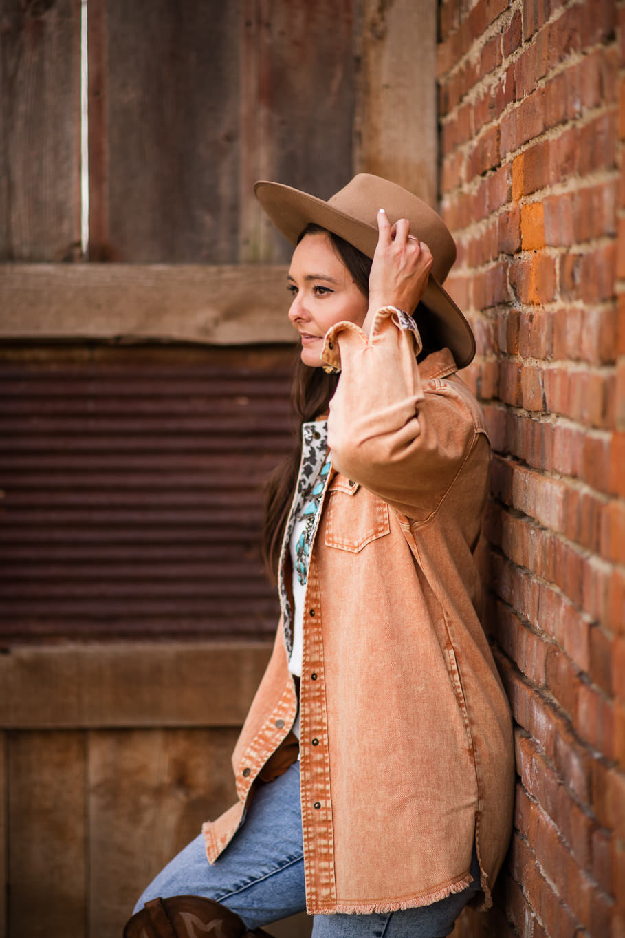 The Rural Dreamer's Shacket in Terracotta - Rosebud's Tees