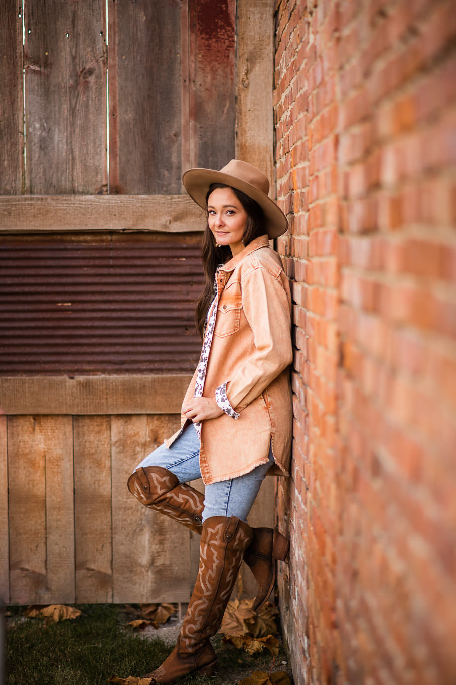 The Rural Dreamer's Shacket in Terracotta - Rosebud's Tees