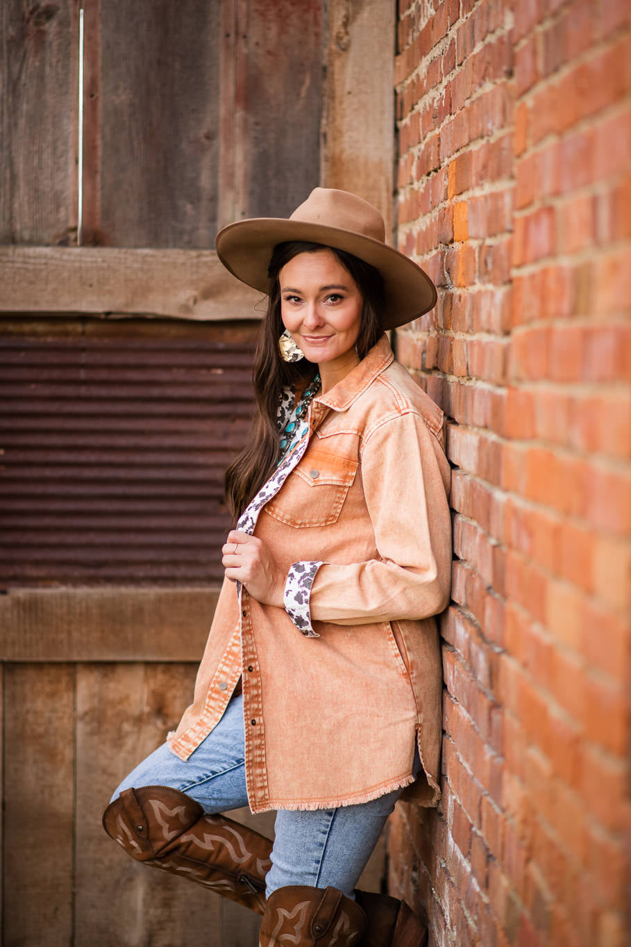 The Rural Dreamer's Shacket in Terracotta - Rosebud's Tees