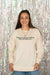 Girls in Small Towns Dream Bigger Terry Crewneck in Ivory | Sizes S - 3X - Rosebud's Tees