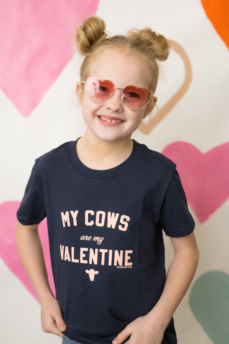 "My Cows Are My Valentine" Navy Graphic Tee (Toddler, Youth, Adult) - Rosebud's Tees