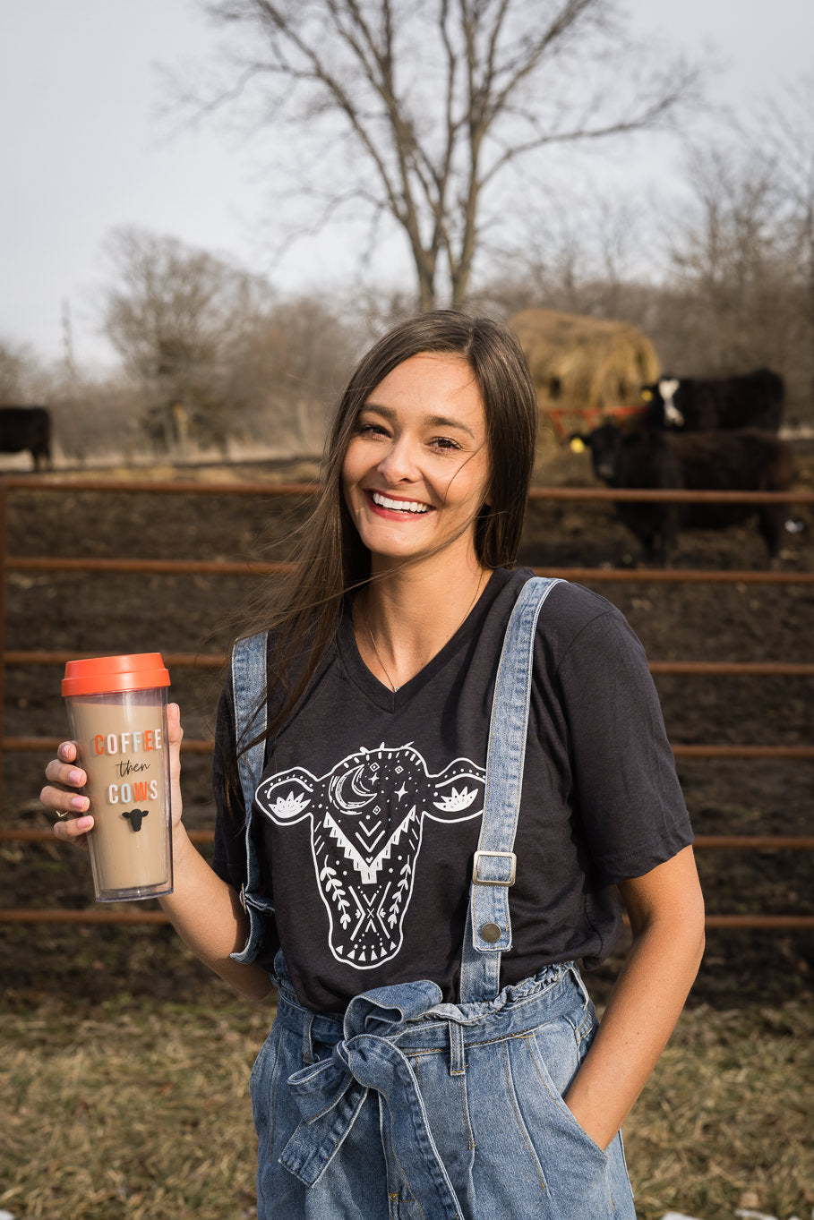 Coffee Then Cows Coffee Tumbler - 16 oz. - Rosebud&#39;s Tees